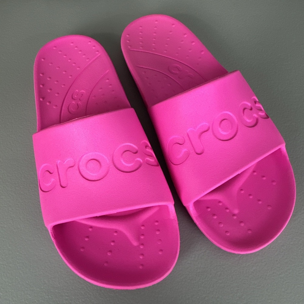 Crocs Slides Womens 7 Pink Crush Slip On Classic Comfort Sandal 210088